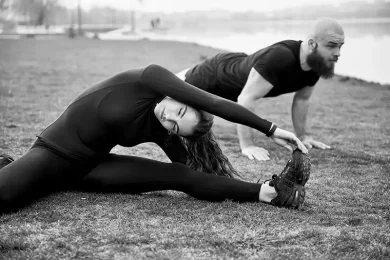 woman stretching